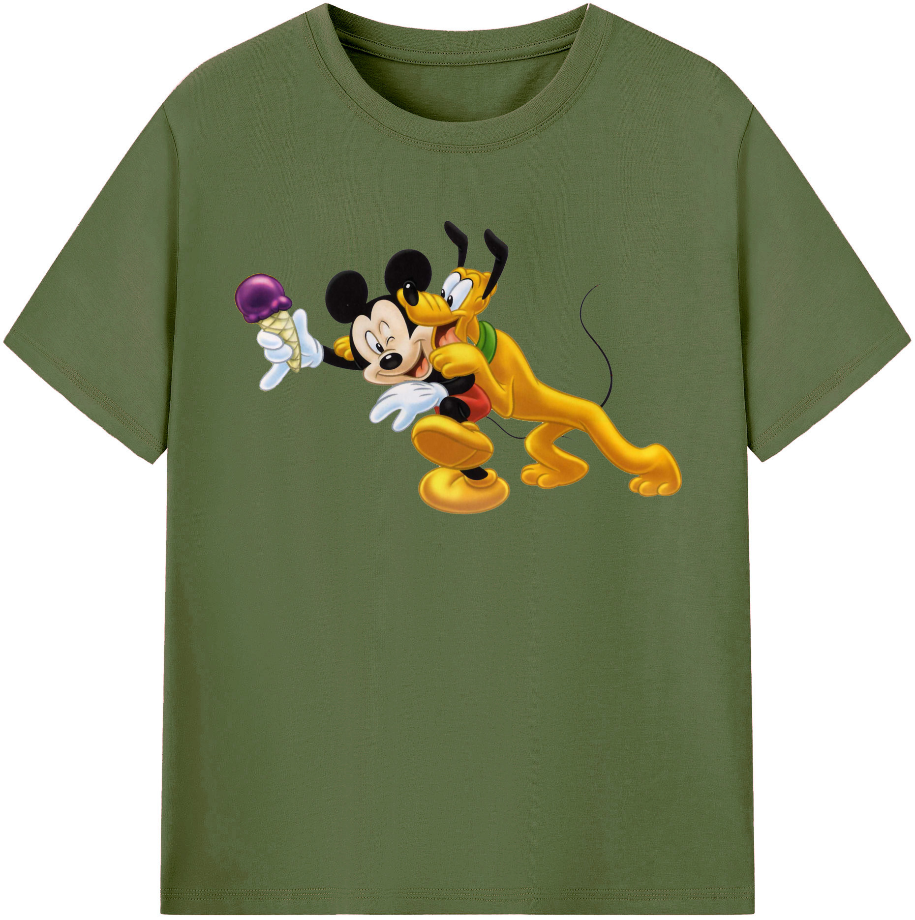 （画像用） ミッキーマウス Mickey Mouse 綿100％半袖Tシャツ（フロントプリント）